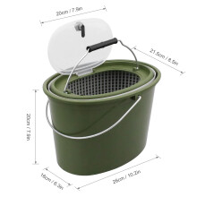 Double-Handle 20L Fish Storage Bucket with Colander and Drain Basket
