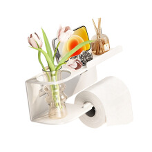 Einfacher Stil, selbstklebende Toilettenpapier-Organizer-Weiß 1