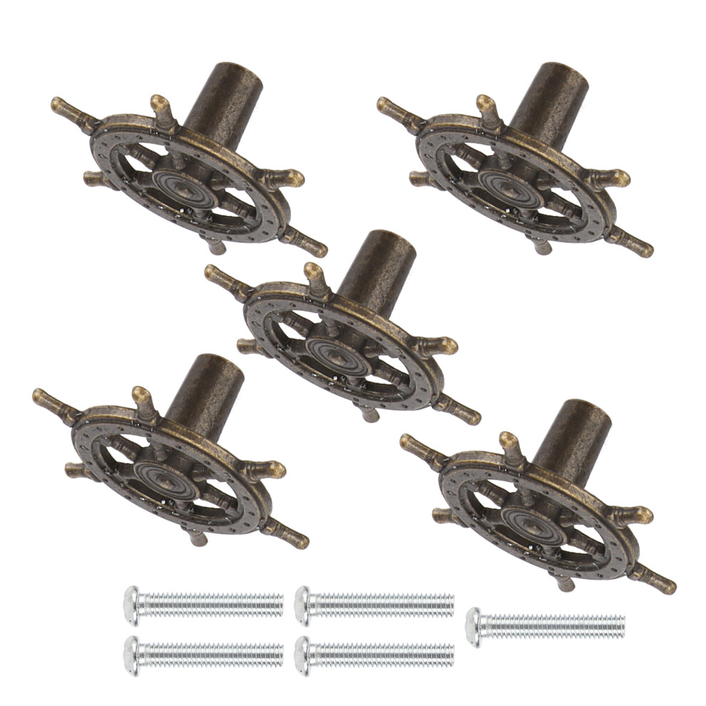 Alloy Single Hole Retro Wardrobe Drawer Pulls 5Pcs Zinc Alloy 8421378033964