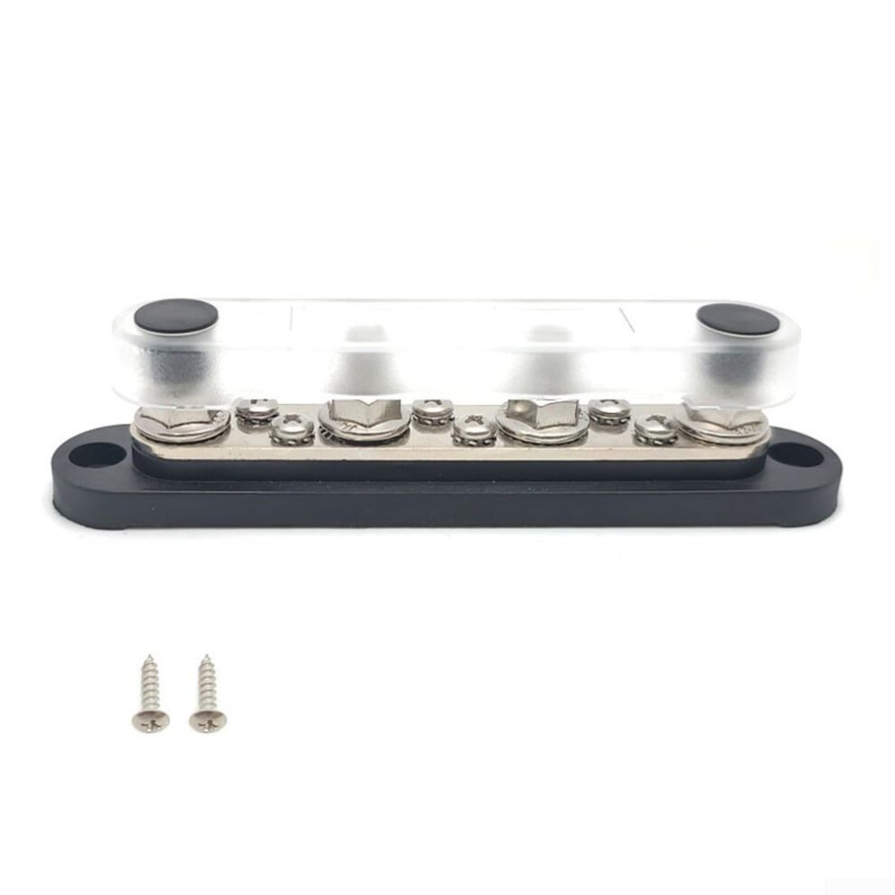 12V48v 150A Vehicle Power Distribution Busbar With Protective Cover, 4Way Terminal Block For Car Rv Boat 9187378701140