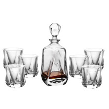 Crystal Whiskey Glasses Set of 6 Old Fashioned Bar Tumblers Type11 For Bourbon Cocktails Cognac