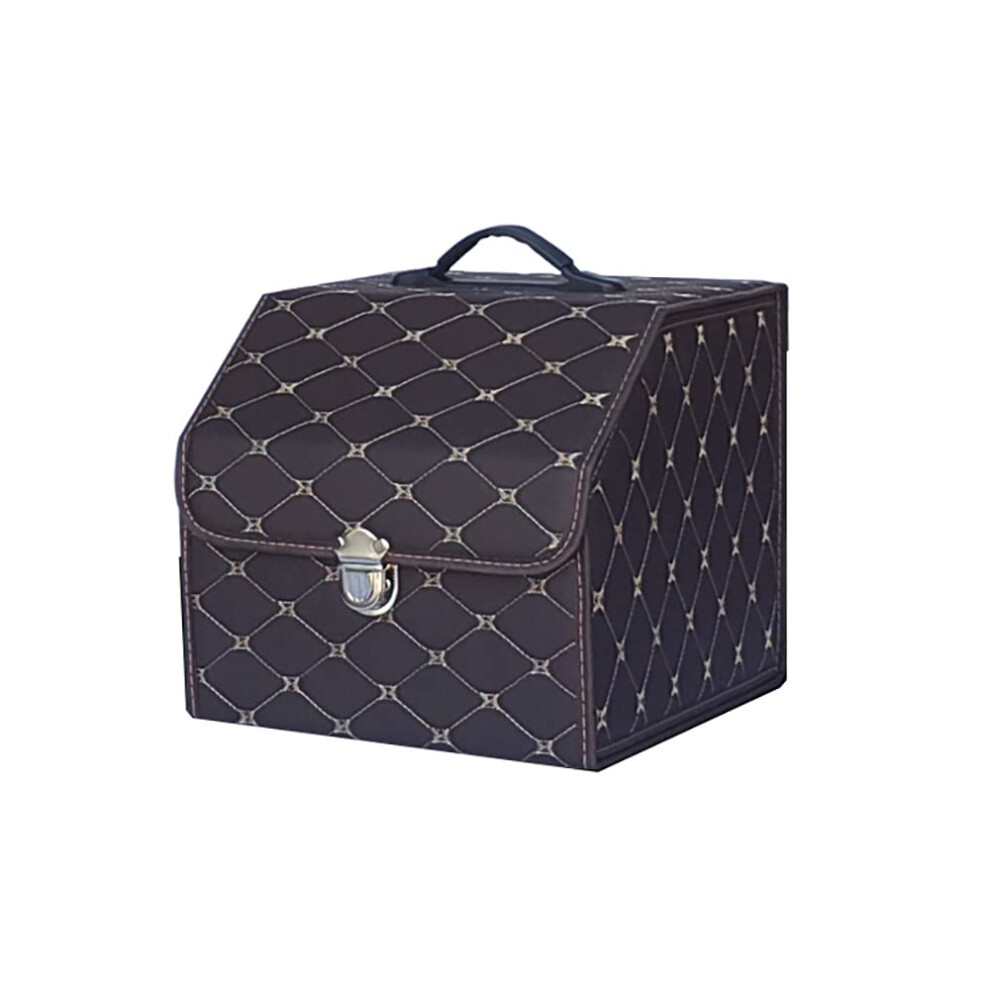 Collapsible Leather Car Boot Bags Storage Box For Audi Q2 Q3 Q4 Q5 Q7 Q8 Sq2 Sq5 Sq7 Sq8 Rsq3 Rsq8 Tfsi Coffee 9189345408427
