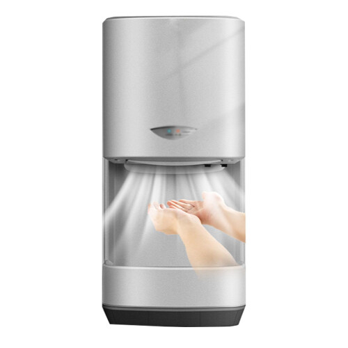 WallMounted Air Wiper 1000W, Automatic Hand Dryer, Touchless Sensor, Drip Tray, Silver Finish, Restroom