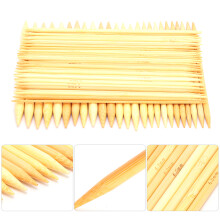 75 Stück karbonisierte Bambus-Doppelnadel-Stricknadeln, 20 cm, Größen 2,0–10,0 mm
