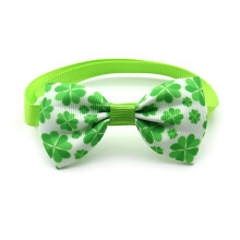 Dog Collar for Girls with Shamrocks, Flower Design, Patrick's Day Theme, Adjustable Size, Comfortable Material