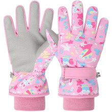 Waterproof Kids Gloves Fleece Lined Thermal Warm PU Palm for Snow Skiing Cycling Age 1-13 Boys Girls Winter Wear