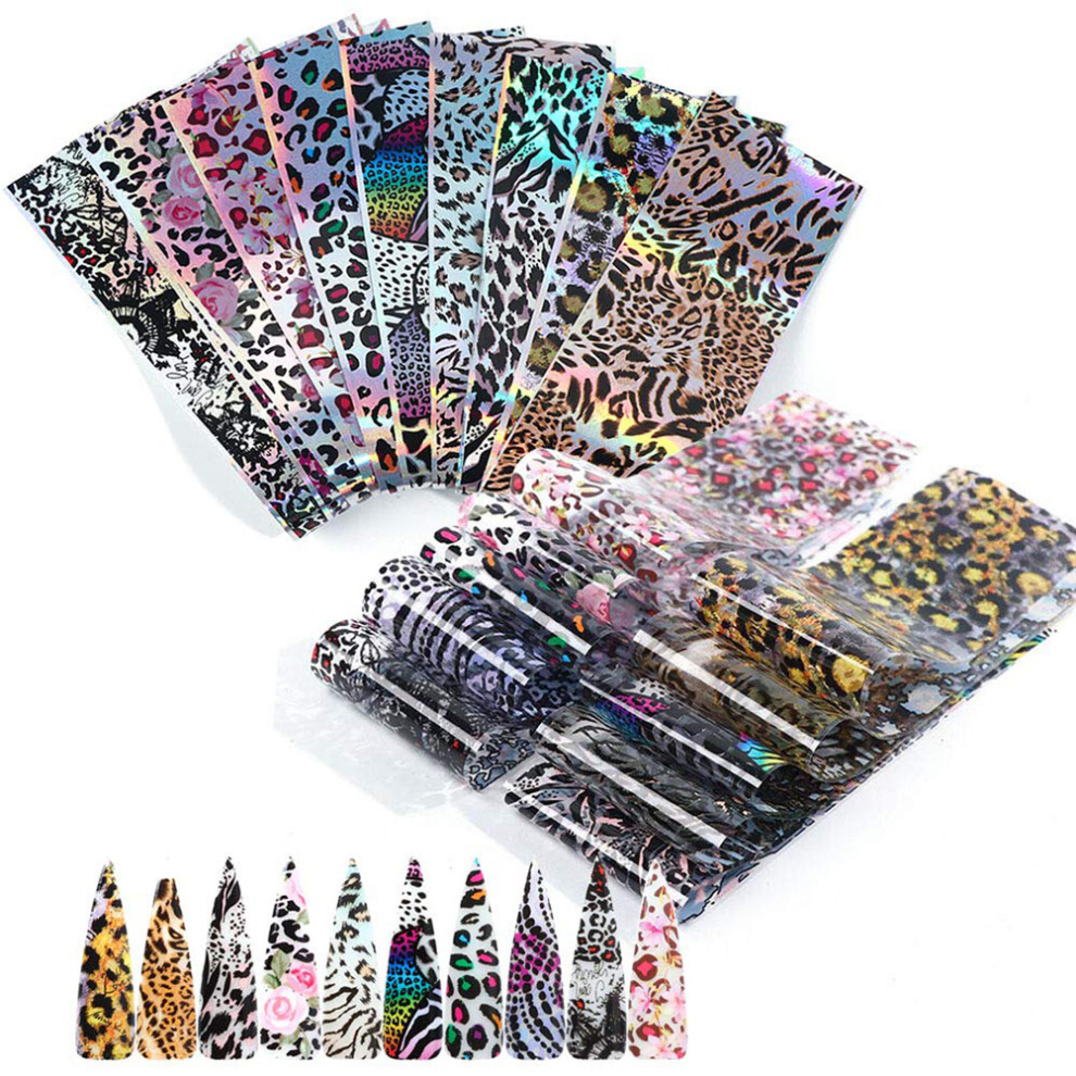 Radiant Nail Foil Collection, 20 Sheets Animal Print Decals For Dazzling Manicures, Non-Toxic Safe Material, Simple Application For Occasions And C
