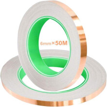 Adhesive Copper Foil Tape, Conductive Adhesive Copper Tape with Dual Conductivity for Stained Glass, Electrical Repairs, DIY and Decoration, Paper