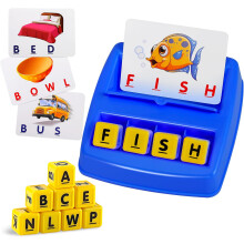 Educational Toys for Early Learners, Matching Letter Game with Flash Cards and Letter Cubes for Spelling Practice, Preschool ABC Learning Toys for