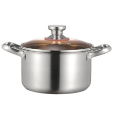 Premium Soup Pot for Family Meals, Glass Lid Stockpot with Measuring Markings, Tri-ply Stainless Steel Cooking Pot for Induction and Gas Stoves,