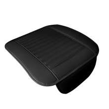 Memory Foam Seat Cushion with Non-slip Rubber-soled, Breathable Features PU Faux Leather Car Seat Pad for Driver Front Passenger, Edge Wrapping