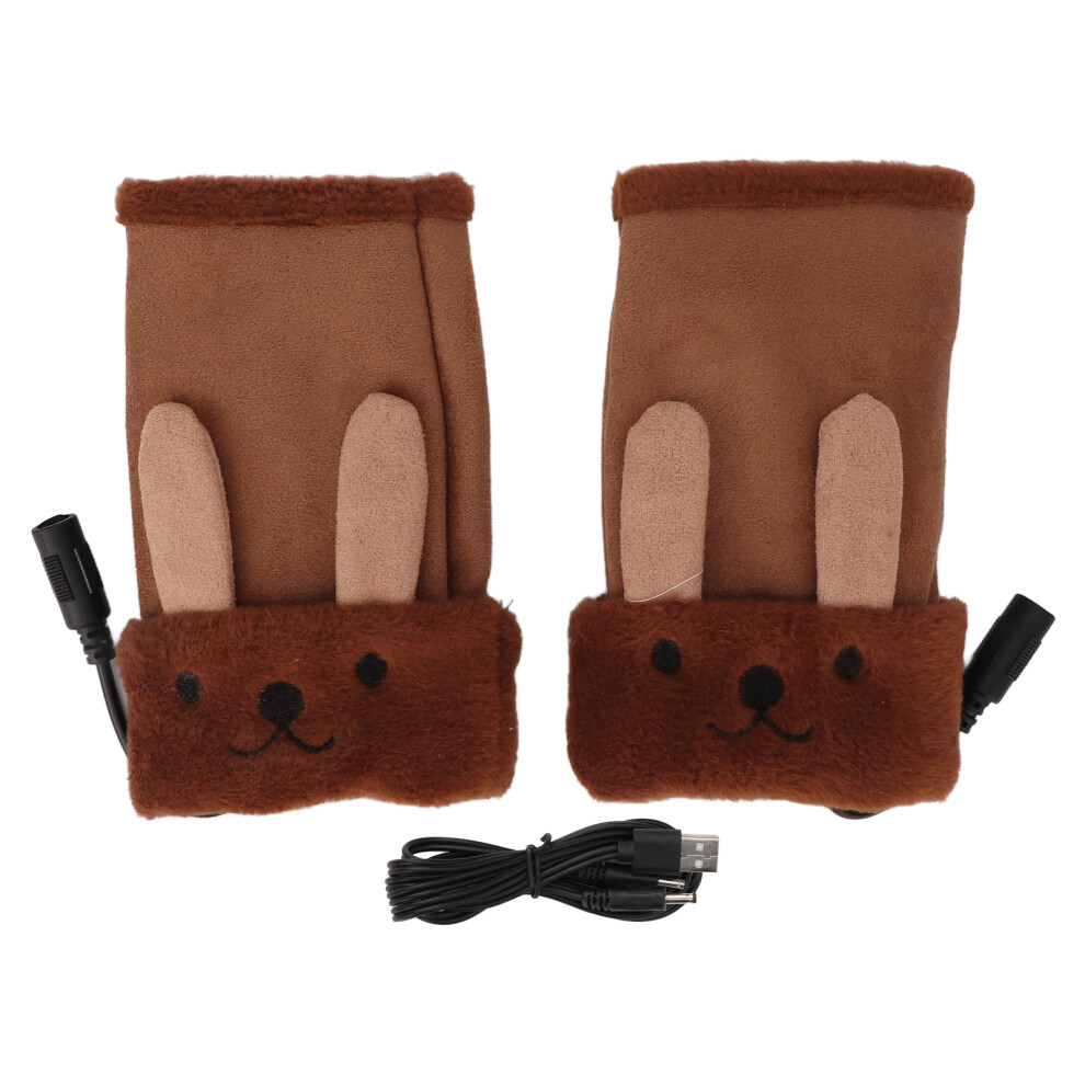 Long Lasting Warmth USB Heated Gloves Half Finger Design Heating Pads Fast Warming For Outdoor Enthusiasts For Halloween Parties For Nightclubs