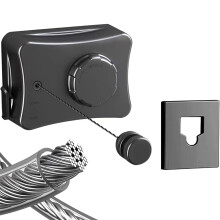 Retractable Clothesline for Indoor Outdoor Use, Heavy Duty Wall Mounted Automatic Retracting Clothes Lines with Lockable Design, Stainless Steel Line