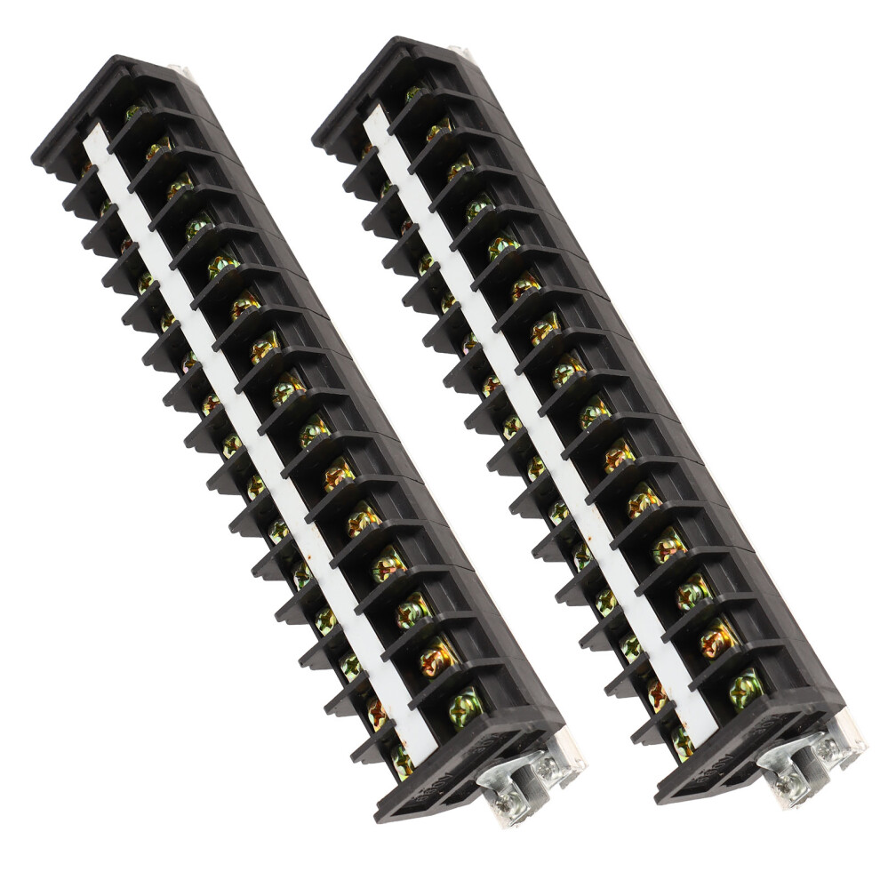 Wire Barrier Block Rail Type Wiring Terminal Bar 2Pcs 660V 30A Dustproof Cover 4651374307767