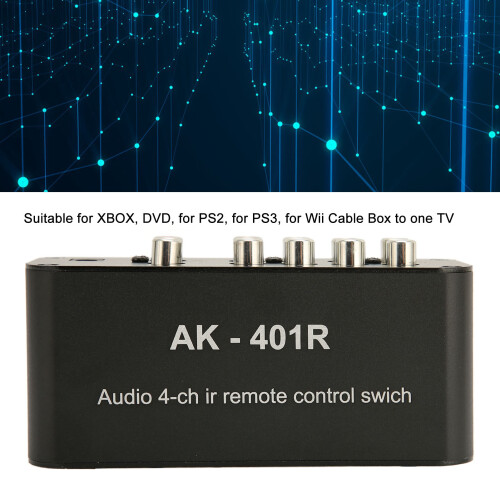 Versatile 4 Way RCA Composite Switcher with Wireless Remote 1