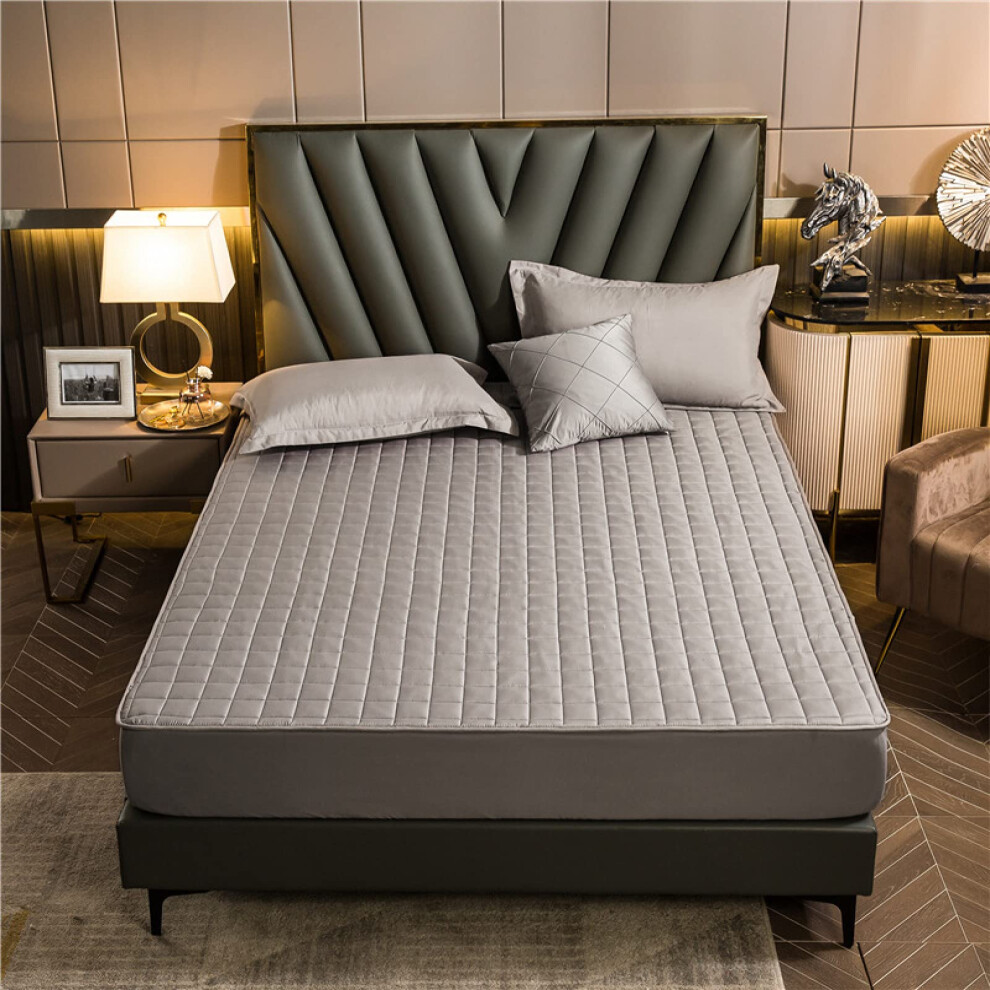 Quilted Mattress Protector Cover Microfiber Hypoallergenic Breathable Noiseless Fitted Sheet Style 48x74 cm 2Pack