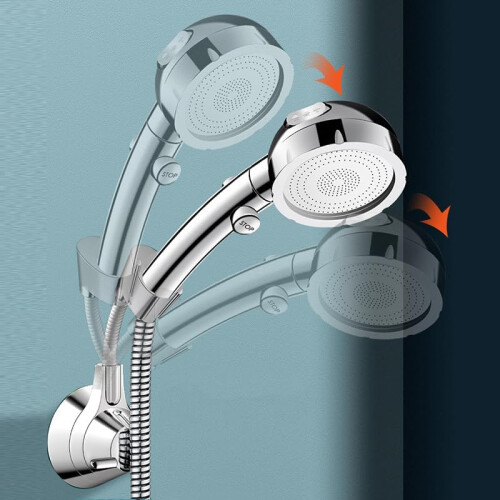 Suction Cup Shower Holder 2Pack, Adjustable Handheld Shower Head Bracket, Punch, MultiAngle Rotation, Removable, White 2