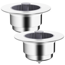2 Pack Stainless Steel Kitchen Sink Strainer Stopper with AntiOdor Seal and Clog Prevention Basket