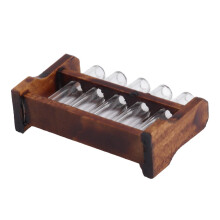 12-teiliges pinkes Puppenhaus-Testrohr-Set mit Rack, Birkenholz und Glas, 3,8 cm