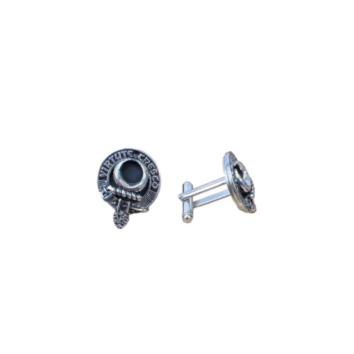 Leask Clan Crest Pewter T-Bar Cufflinks