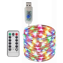 Flexible & Easy To Shape Battery Operated String Lights, 100 LED Copper Wire Waterproof Fairy Lights, Remote Controlled, Multicolor LED Lights For