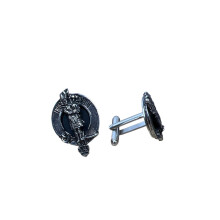 Scottish Piper Clan Crest Pewter T-Bar Cufflinks