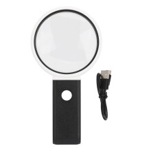 Håndholdt eller stativforstørrelsesglass, UV-lysdetektorlampe, sammenleggbar design, LED-belyst forstørrelsesglass med lysbase, linjalstativ for