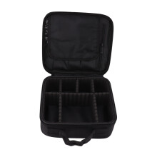 Estojo de maquiagem portátil multifuncional, à prova d'água, ideal para viagens, com divisórias ajustáveis, organizador de cosméticos