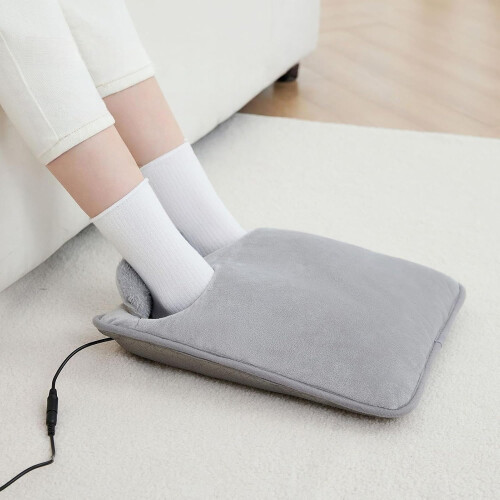 Electric Foot Warmer USB Heating Pad With Auto Shutoff Adjustable Temp For Office/Home Grey/Black 1