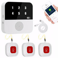 Wireless Caregiver Pager System, Caregiver Pagers Life Alert Systems with Call Record Recording, Emergency Alert System for Seniors with SOS Panic