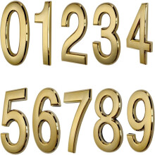 Address Number Sign For Exterior Door, Non Rusting Forge Brass Durable Brass Plaque Easy Surface Mount Installation Floating Number Effect, High