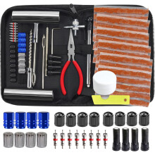 Tire Repair Kit, Universal Tire Repair Tools, All-In-One Plug Set with T-Handle Insertion Tool and Pliers, Heavy Duty Emergency Flat Tire Fix