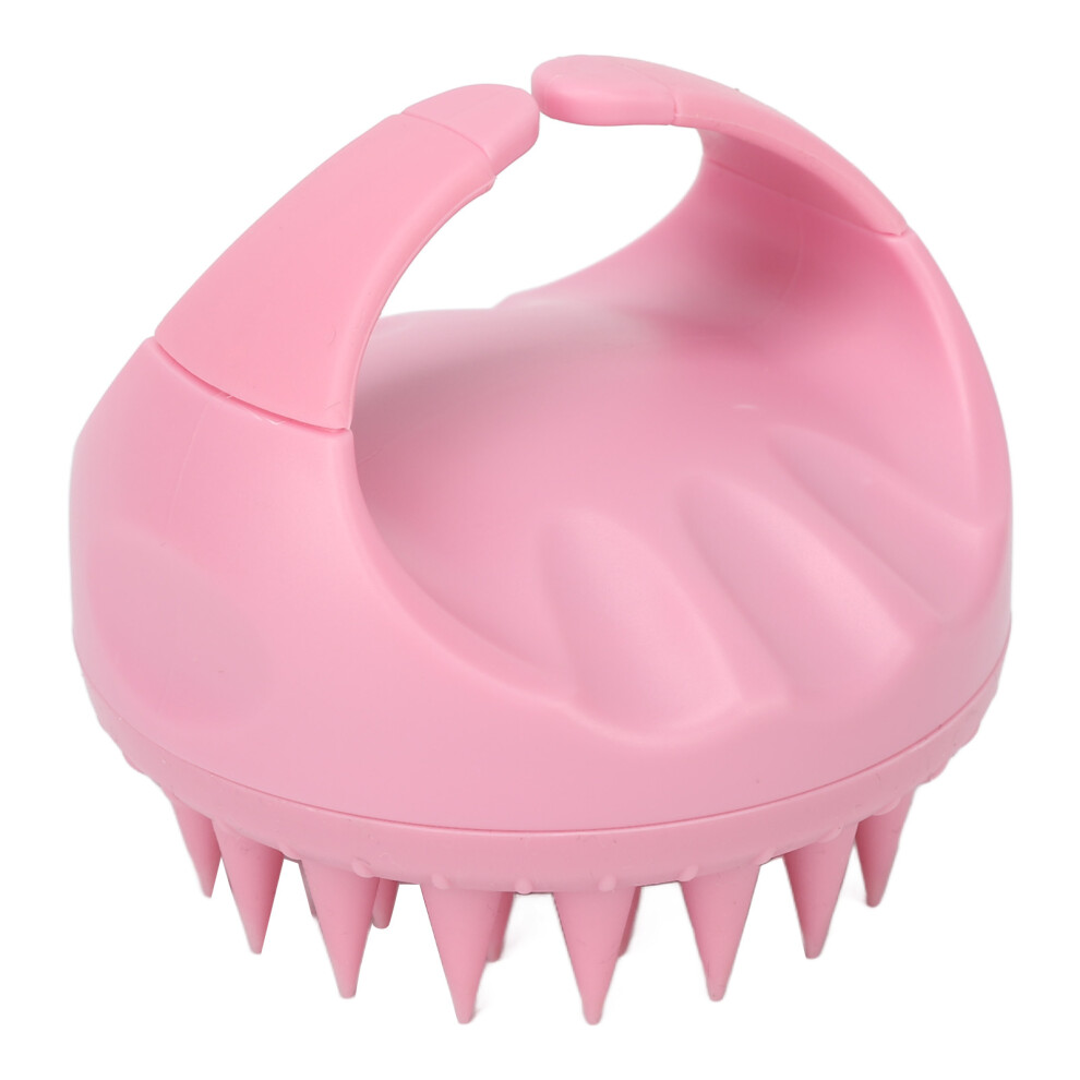 Pink Silicone Scalp Massager Brush for Hair Growth & Dandruff Removal