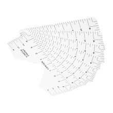 Clothing Pattern T-Shirt Ruler Guide for Round Neck Sewing & Alignment (White)