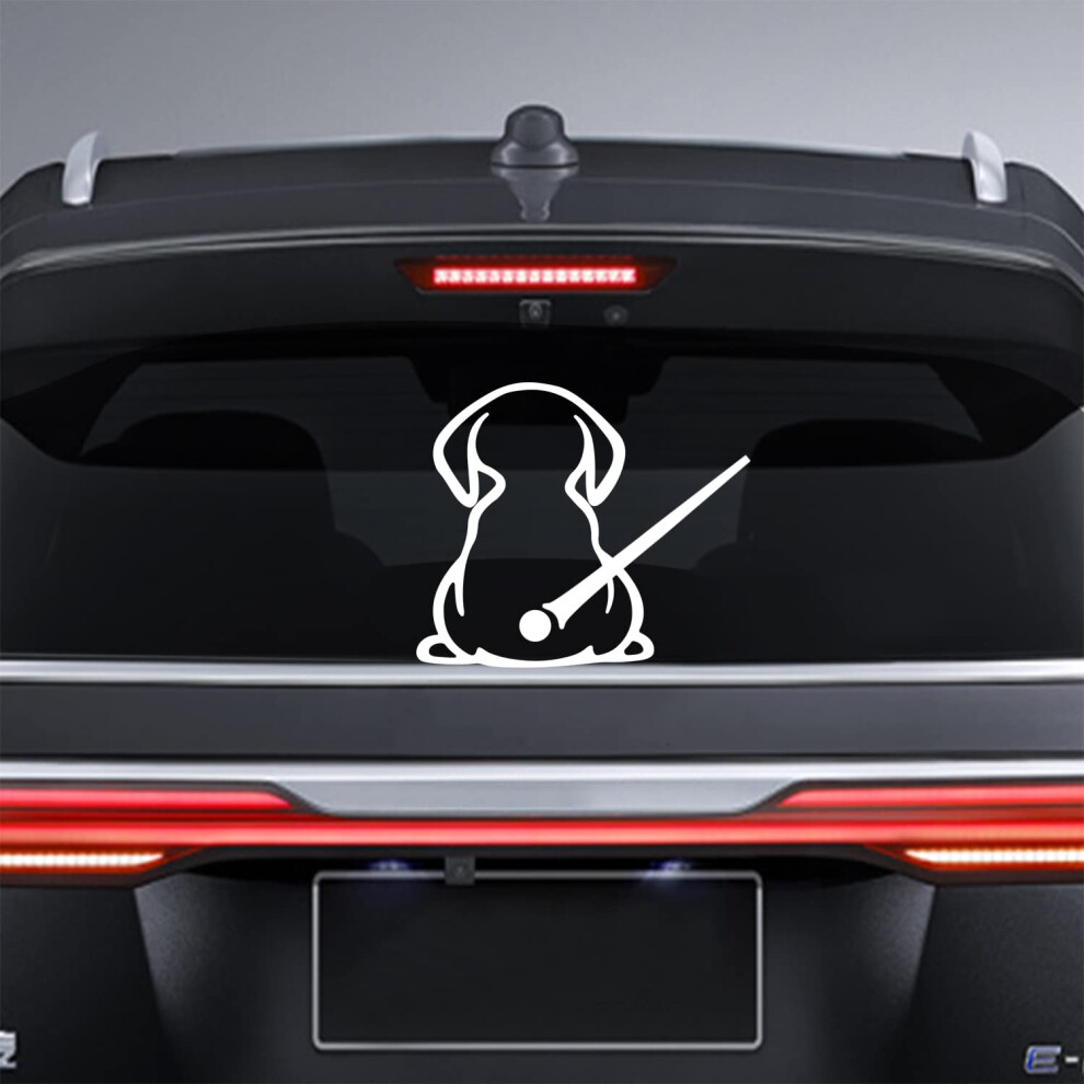 Funny Dog Car Wiper Decal With Moving Tail Design, Waterproof Vinyl Rear Window Sticker White 9094768659847