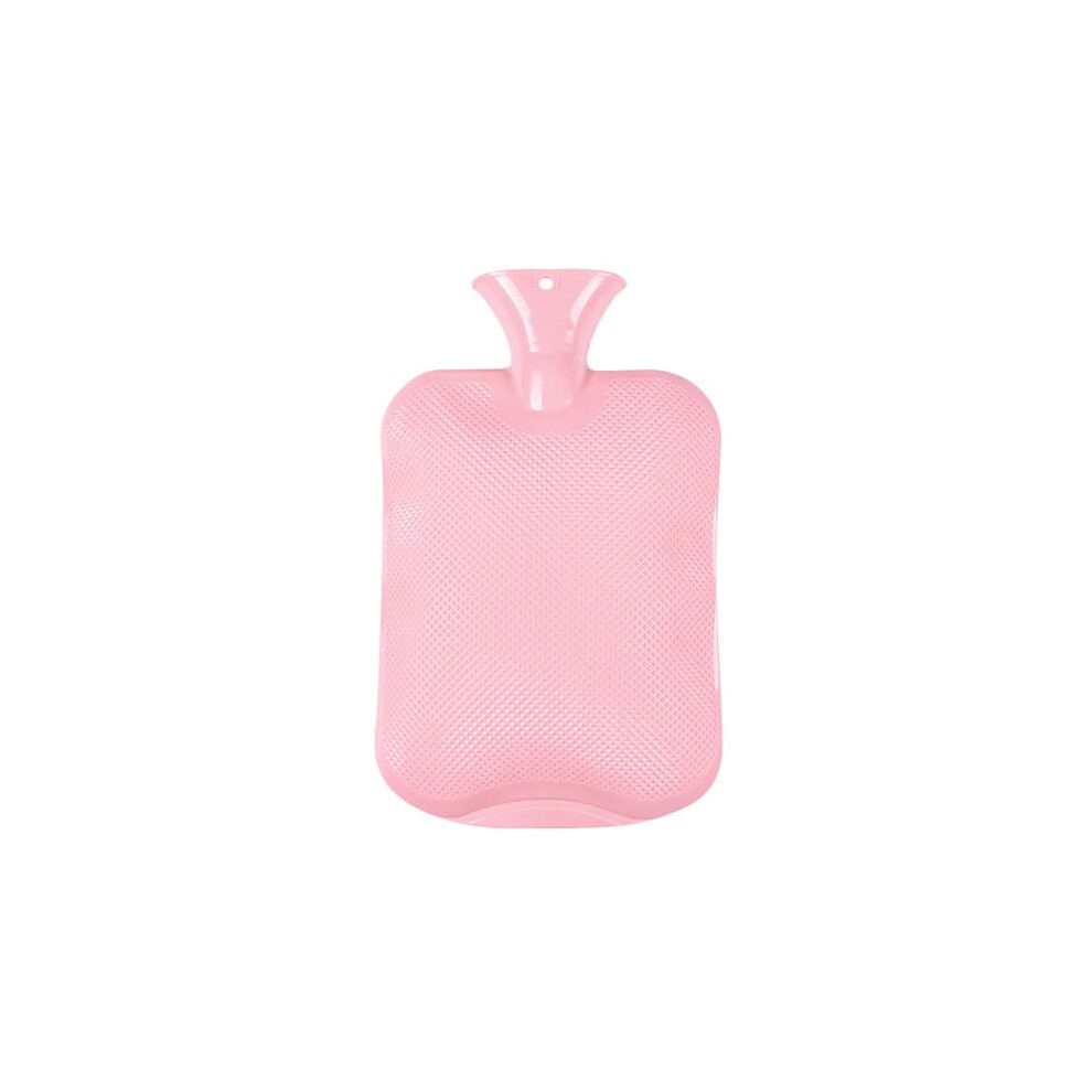 Pink 2000Ml Explosionproof Hot Water Bottle With Removable Water Bag Protective Large Cover 2L Capacity Winter Warmer