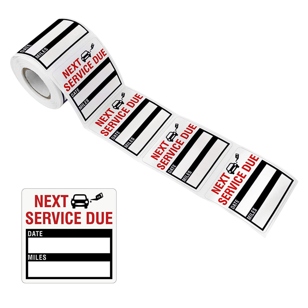 150Pcs Oil Change Reminder Stickers For Windshield, Service Due Labels Roll, Writable Date Mileage 9094768660614