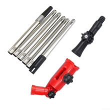 57ft Telescopic Gutter Cleaning Pole with Adjustable Dual Adapters for Home Maintenance Red/Silver/Black