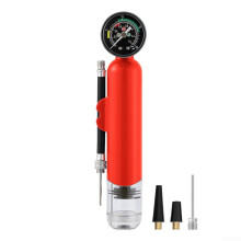 Handheld Air Pump With Integrated Pressure Gauge For Sports Balls And Athletic Gear Red Portable Compact