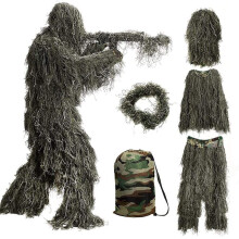 Camouflage Clothing Ghillie Suit, Woodland Camo Poncho for Hunting, Sniper Costume, Outdoor Wildlife Photography Gear