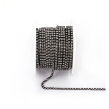 Rhinestone Chains Crystal Cup Chain 24.5Mm Silver Gold Base For Apparel Sewing Black Diamond 5Yards SS4.5 1.5Mm