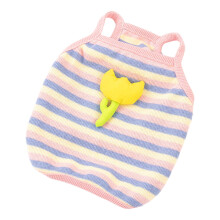 Princess Vest for Pet Sundress with Flower Striped Girl-Pink S