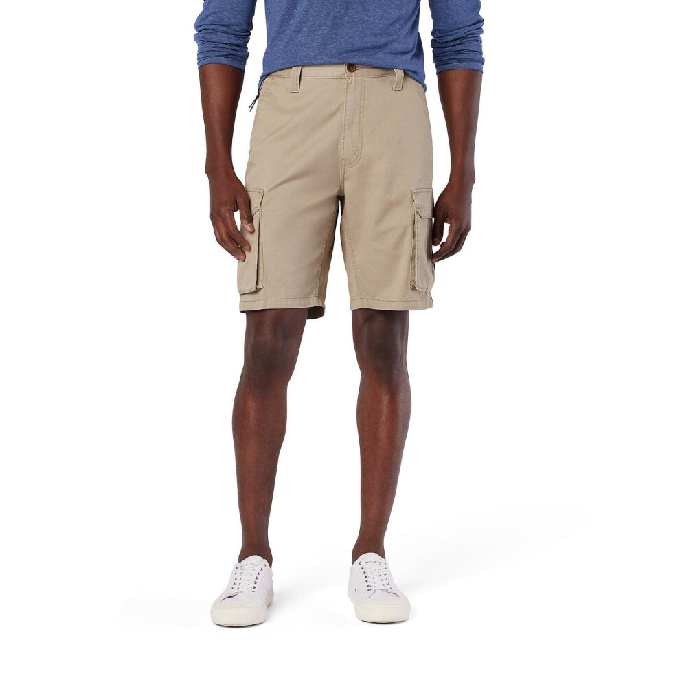 Men's Relaxed Fit Cargo Shorts, Side-Elastic Waist Stretch Cargo Short with Zippered Cargo Pockets, Reinforced Pockets Lightweight Construction for