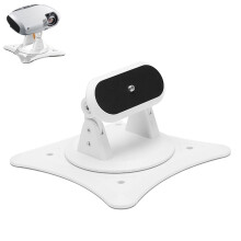 Projector Stand Desk Mounted Tabletop Bracket 360 Degree Adjustable Multi Angle For Home Use White Bind
