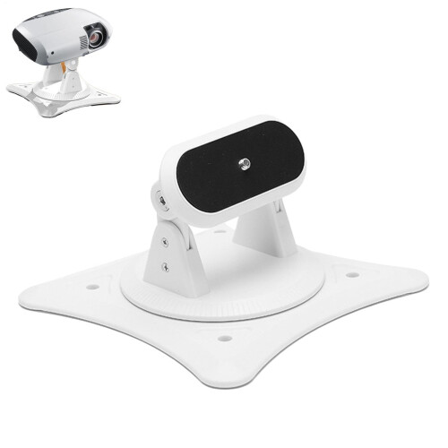 Projector Stand Desk Mounted Tabletop Bracket 360 Degree Adjustable Multi Angle For Home Use White Bind