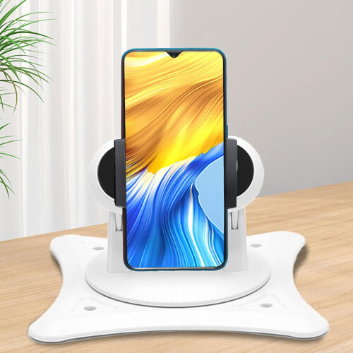 Projector Stand Desk Mounted Tabletop Bracket 360 Degree Adjustable Multi Angle For Home Use White Bind 2