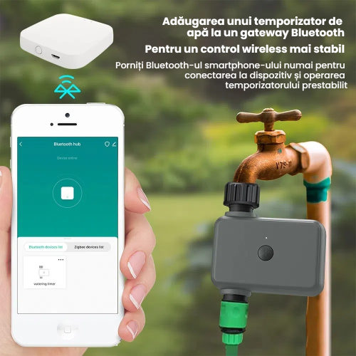 Rain Delay Garden Irrigation System, Water Saving Automatic Timer with Manual Automatic Irrigation, Smart Bluetooth Valve for Landscape with App and 2