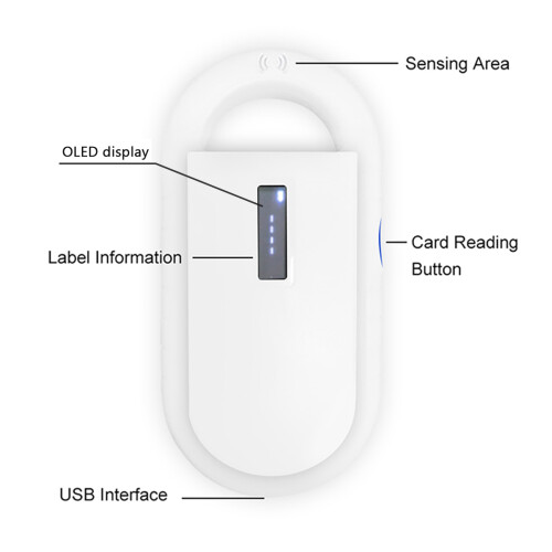Portable Pet Microchip Scanner 134.2KHz, Handheld Animal Chip Reader, OLED Display 1