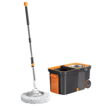 Spin Mop and Bucket Set with 2 Microfiber Heads, 360 Degree Rotating Floor Cleaning for Home and Office