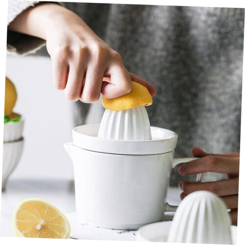 Manual Fruit Juicer Cup Ceramic Lemon Squeezer Fast Extraction Easy Clean for Home Kitchen Use 2